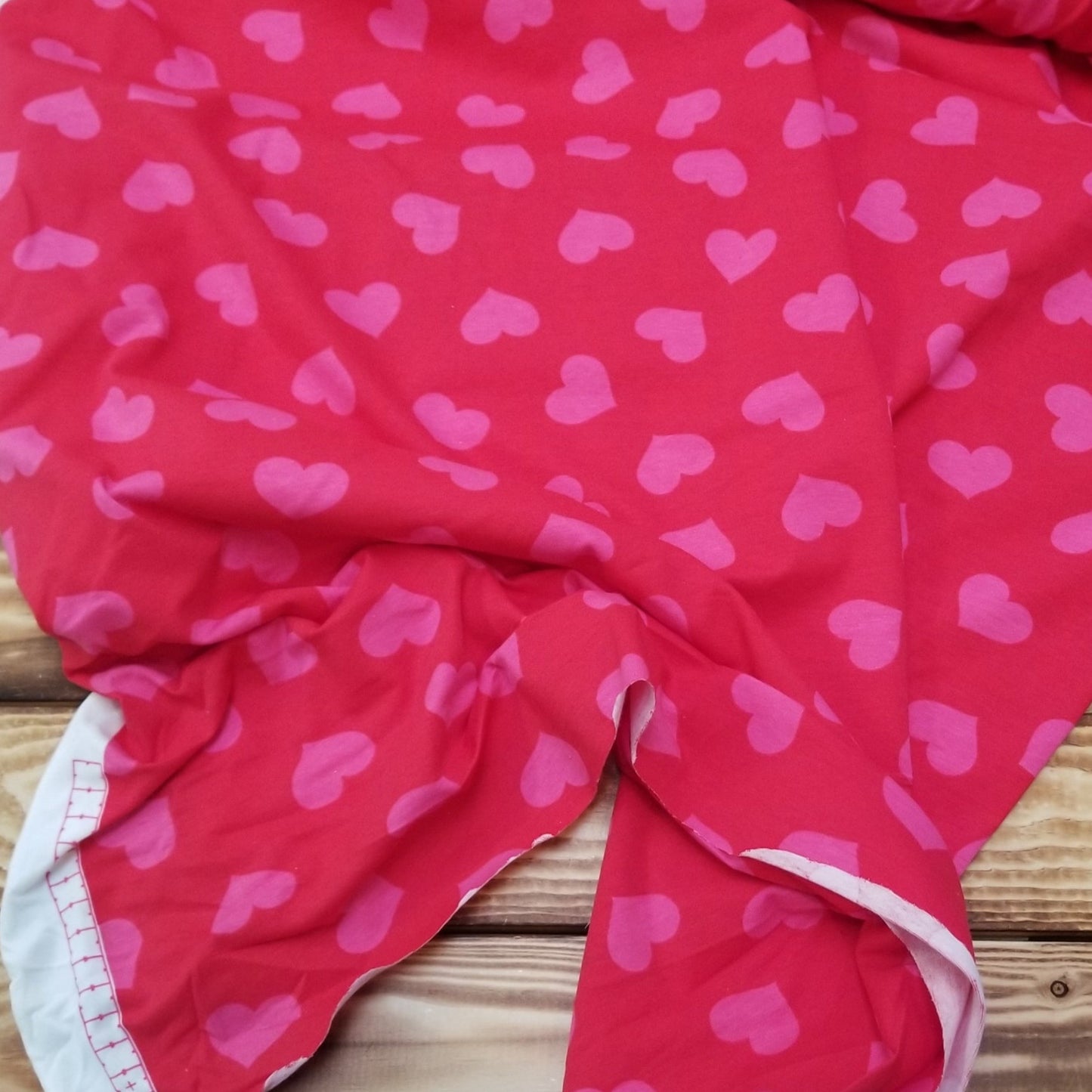 Fashion Hearts Pink and Red Cotton Spandex Jersey Knit- price per yard