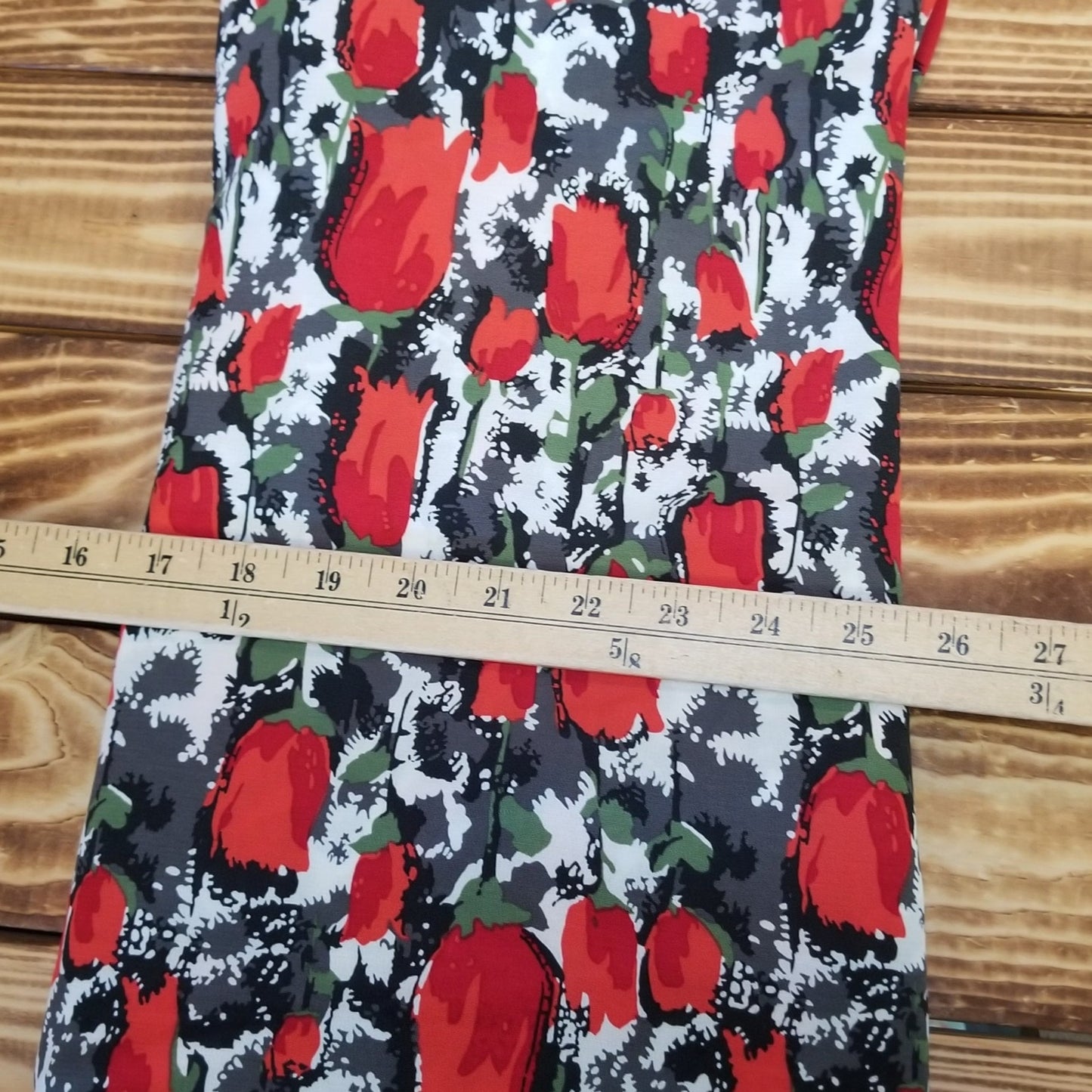 Designer Deadstock Spring Tulips Floral Rayon Woven- price per yard