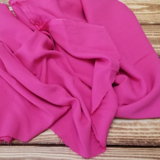 Fashion Apparel Fabrics Fuchsia Rayon Challis Solid Woven-price per yard