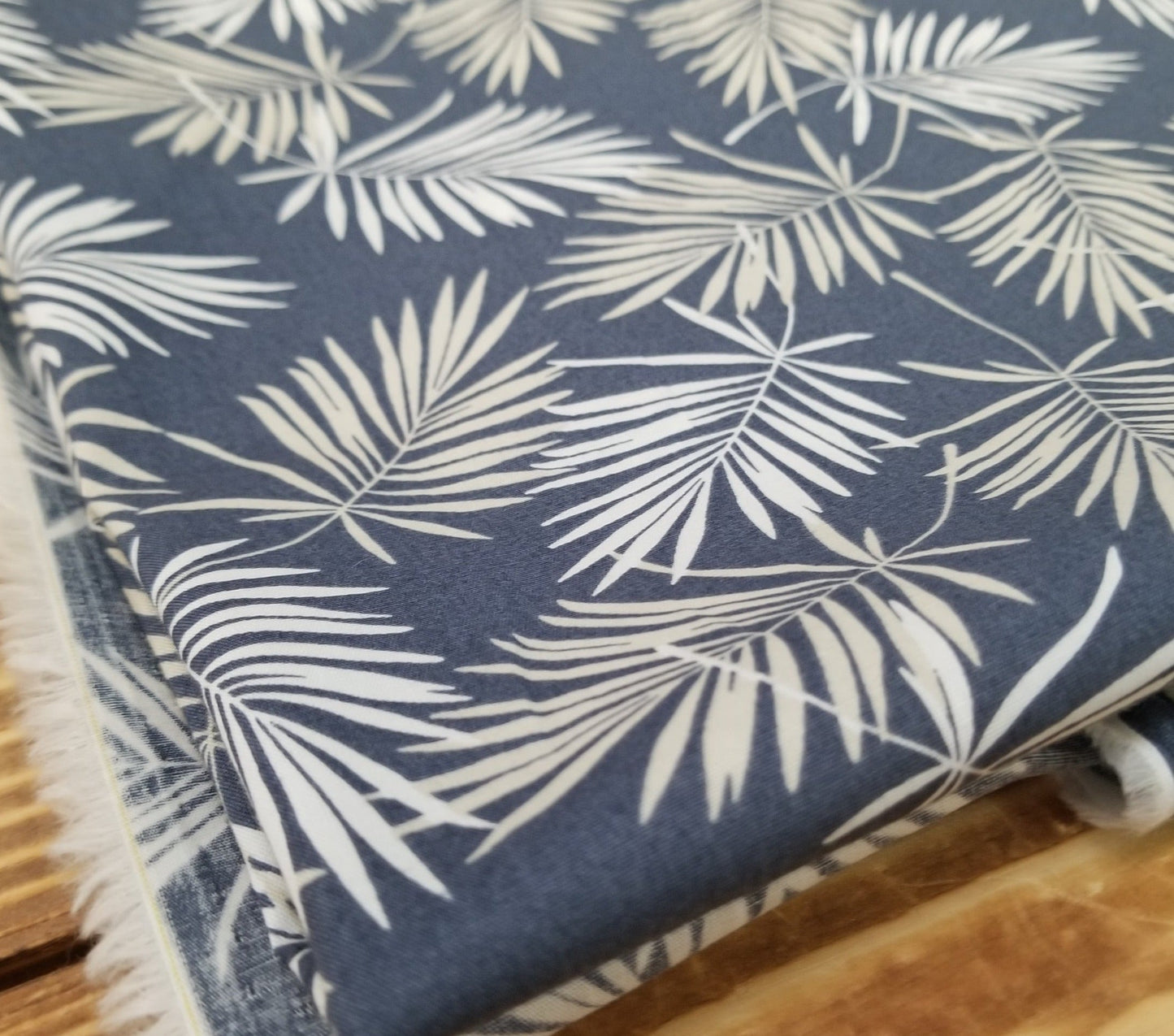 Designer Deadstock Resort Palms Oahu Shirting Stretch Poplin Woven-price per yard
