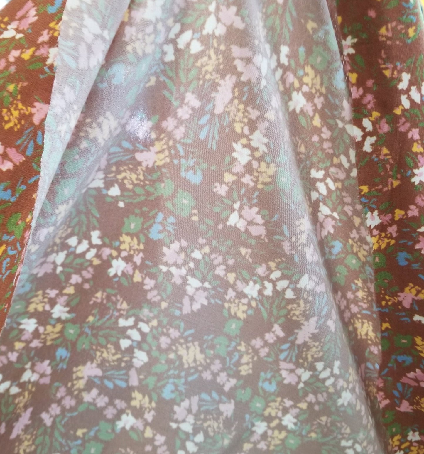 Designer Deadstock Cottage Floral Rayon Crepe Woven- price by the yard