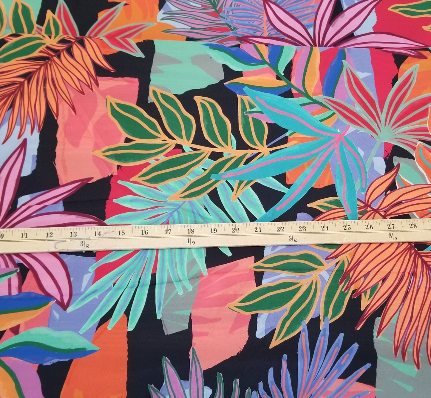Designer Deadstock Resortwear Watercolor Foliage Matte Georgette Print Woven- price per yard