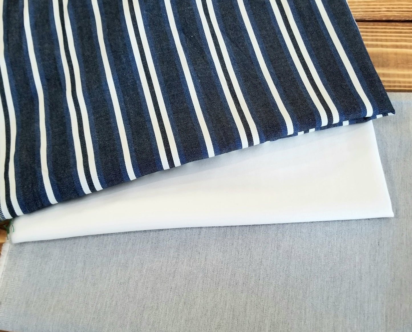 Designer Deadstock Vertical Stripe Soft Tencel Denim Blend Shirting Weight Woven- price per yard