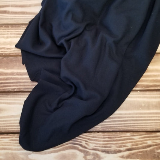 100% Cotton Interlock Soft 11oz Jersey T-Shirt Black Solid Knit -by the yard