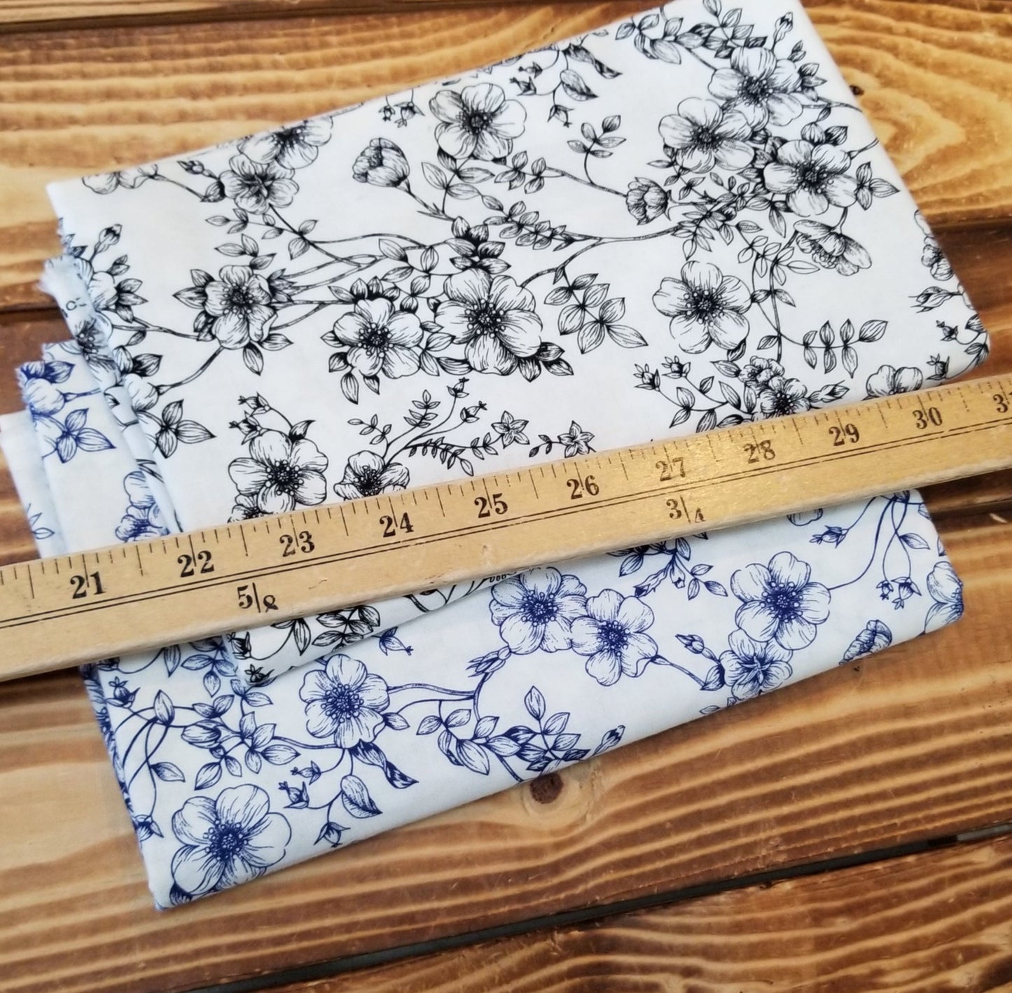 End of Bolt: 2 yards of Floral  Quilting Cotton Wovens( 1 yard pieces)- Remnant