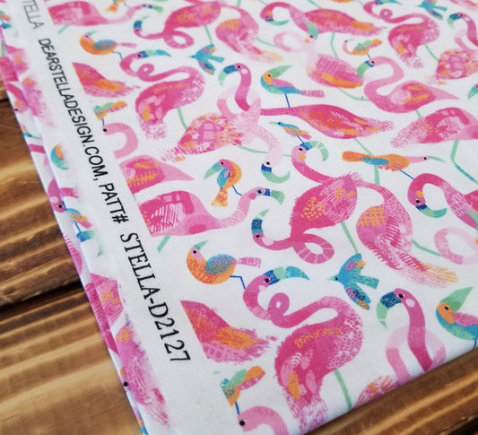 End of Bolt: 1 yard of Dear Stella  Flamingo Quilting Cotton Woven- Remnant