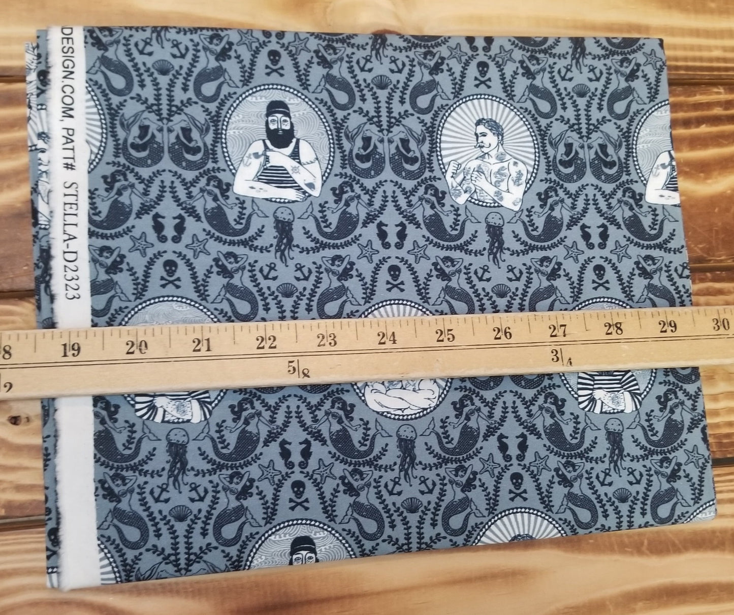 End of Bolt 1 yard case pack: 1 piece of Quilting Cotton Dear Stella Sailor Portraits (1 yard cuts)- As pictured