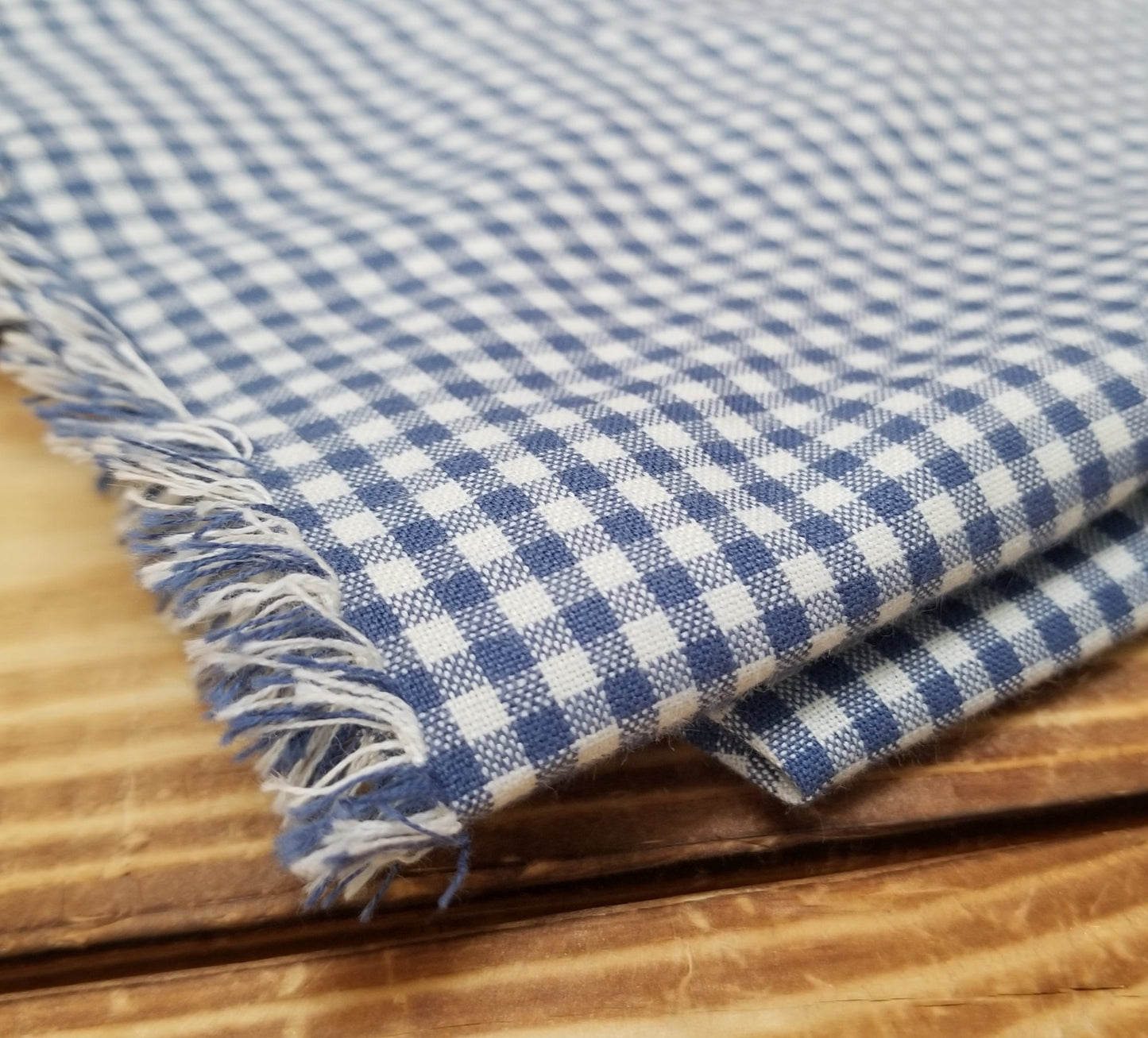 Kaufman Yarn Dyed Cotton Linen Micro Gingham Denim Woven-by the yard