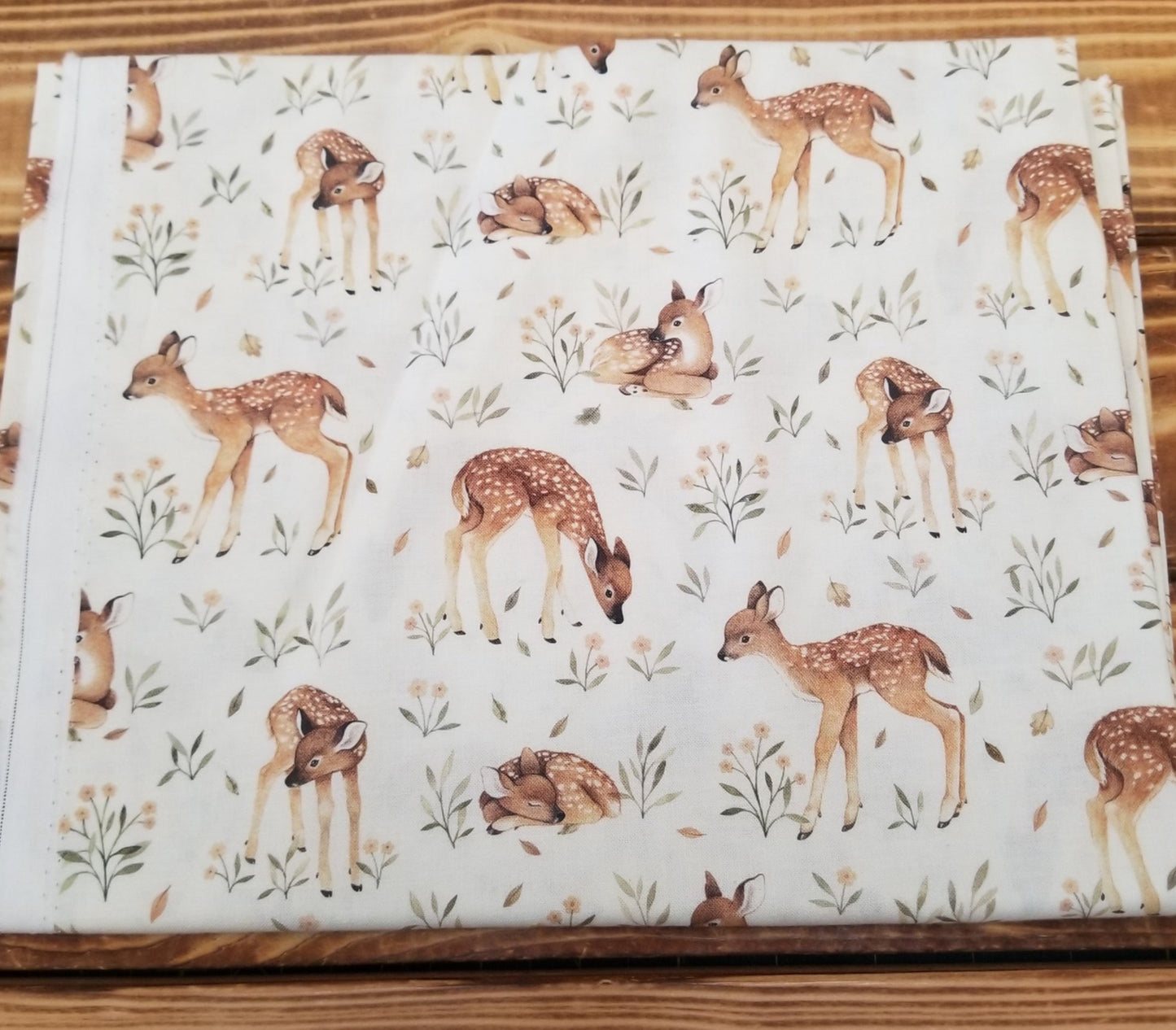 End of Bolt: 1 yard cuts- Total of 1 yard of  Nina Stajner Dear Stella Cotton Deer Woven - Remnants As pictured