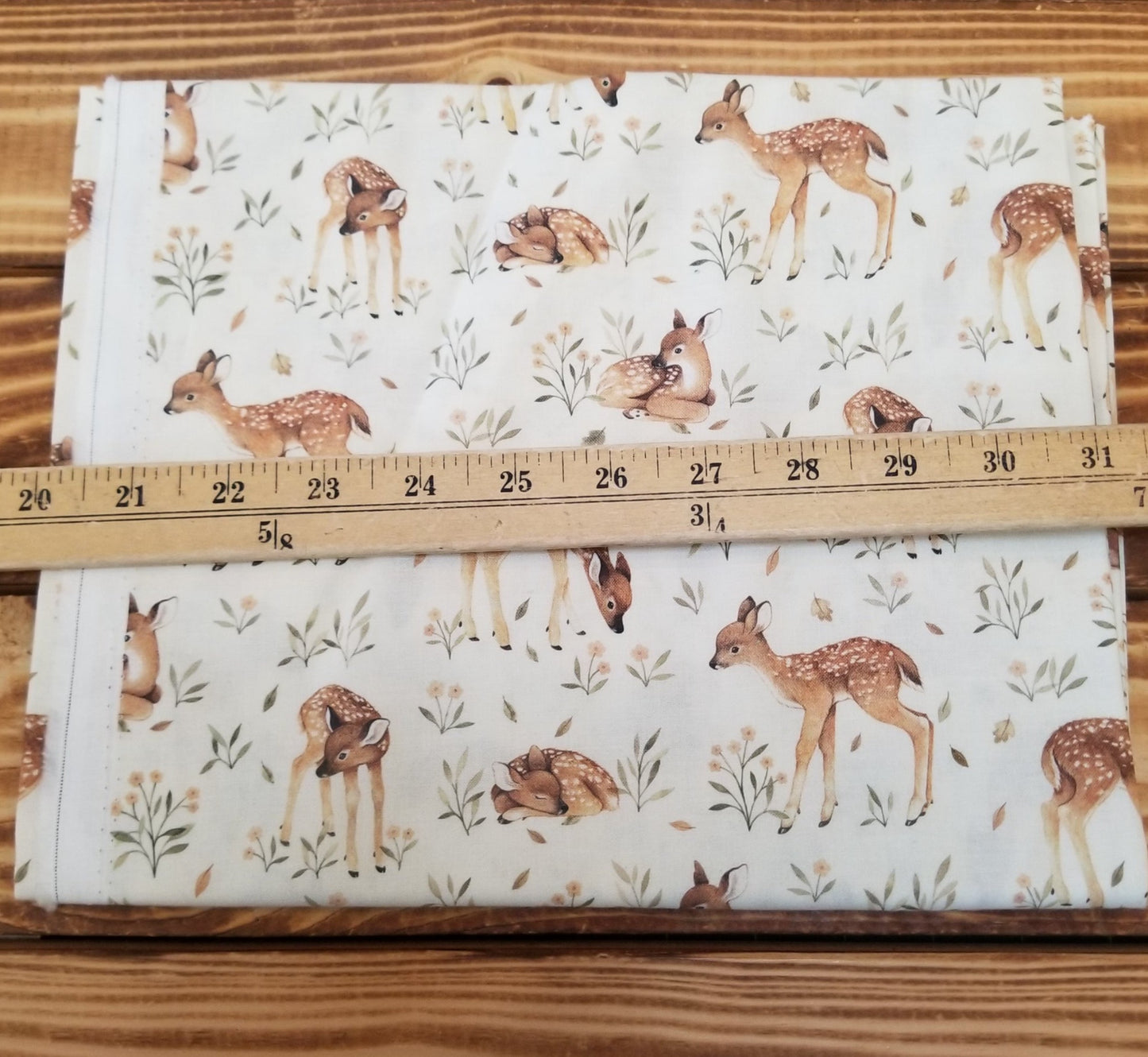 End of Bolt: 1 yard cuts- Total of 1 yard of  Nina Stajner Dear Stella Cotton Deer Woven - Remnants As pictured