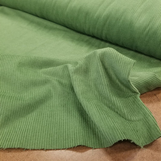 Corduroy Avocado Green Wide Wale Cotton Non- Stretch Woven-Sold by the yard