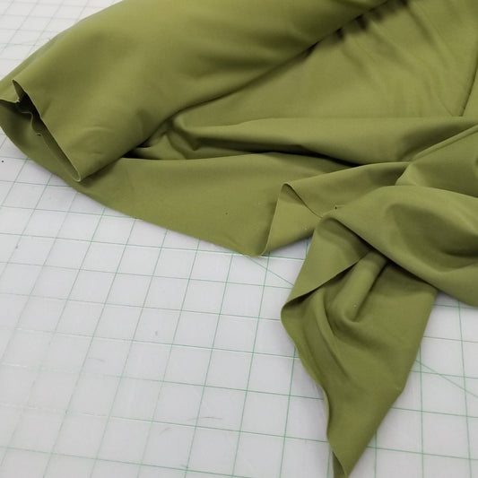 End of Bolt: 2 yards of Designer Deadstock Sample Yardage Nylon Spandex Olive Green Knit- remnant