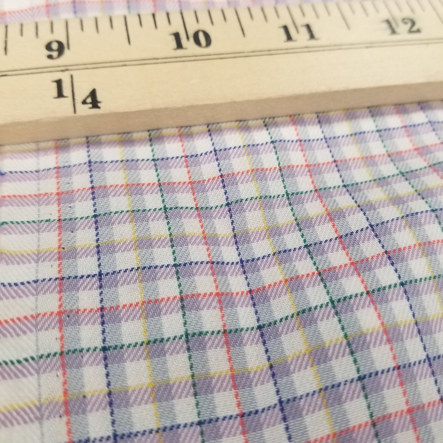 Italian Deadstock Silhouette Cotton Apparel Multi-color Plaid Ivory Shirting Woven- by the yard