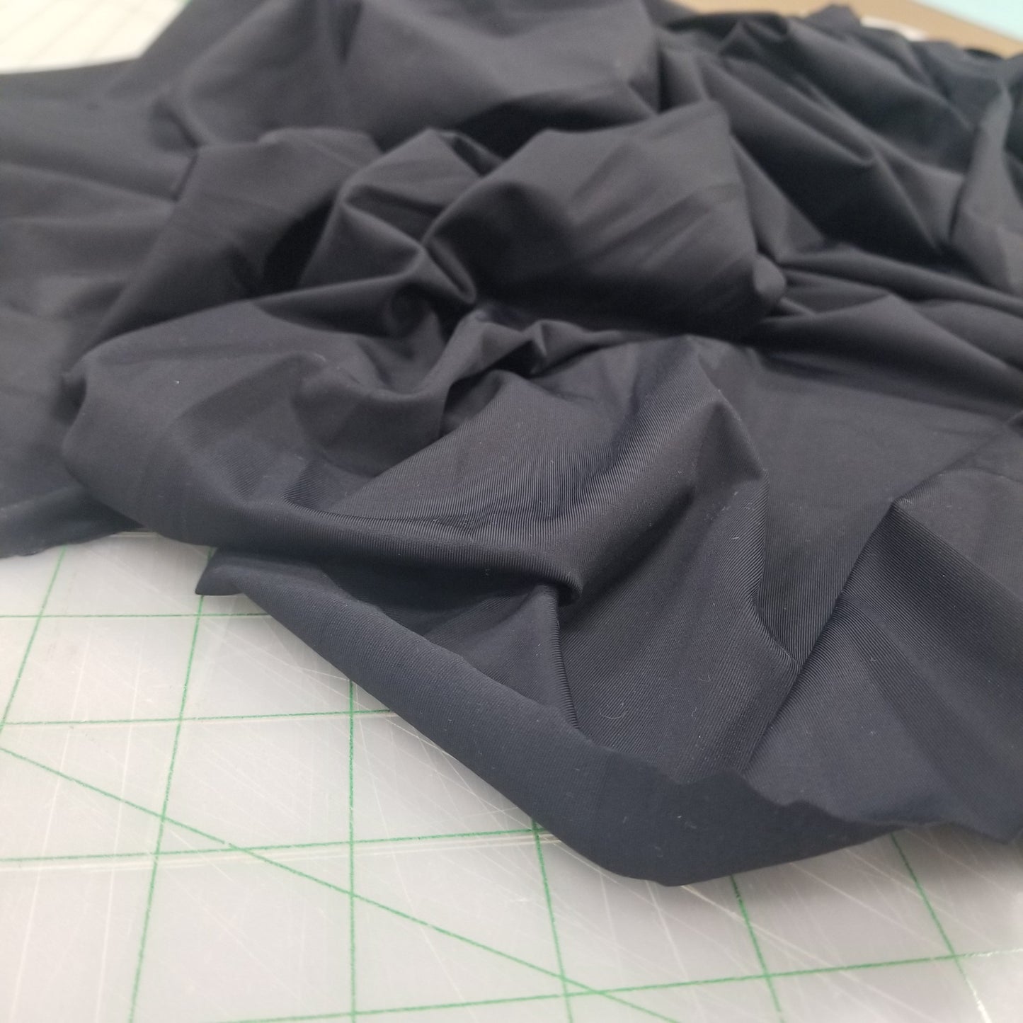 End of Bolt: 2.5 yards of Sample Yardage Premium Nylon Spandex Slight Sheen Black Activewear Solid Knit-remnant