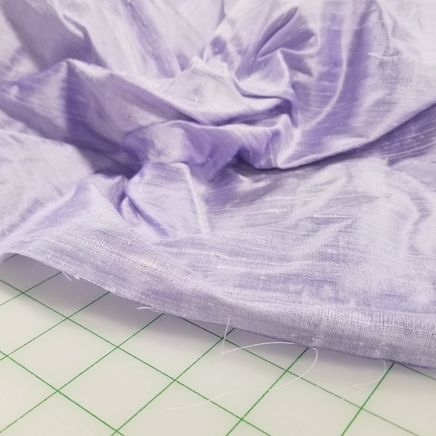 Designer Deadstock Lilac Silk Dupioni Fabric Woven 95 GSM- by the yard