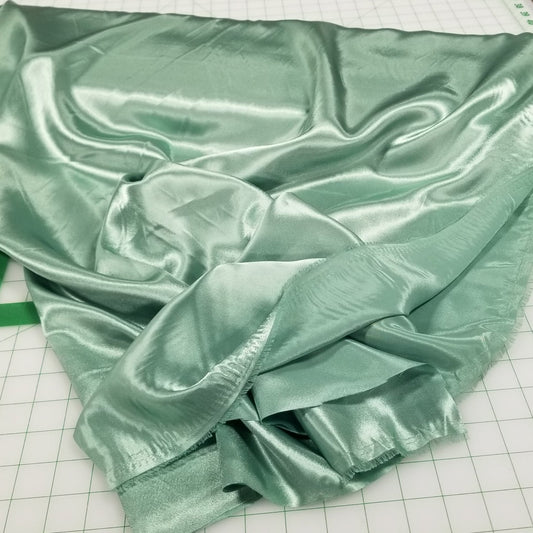 Fashion Fabric Satin Charmeuse Silky Green Solid Woven- by the  yard