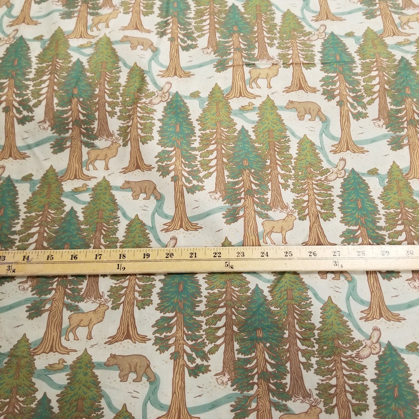 Organic Cotton Lawn Redwood Forest Mint Woven| Wild Coast by Mustard Beetle for Birch Fabrics -by the half yard