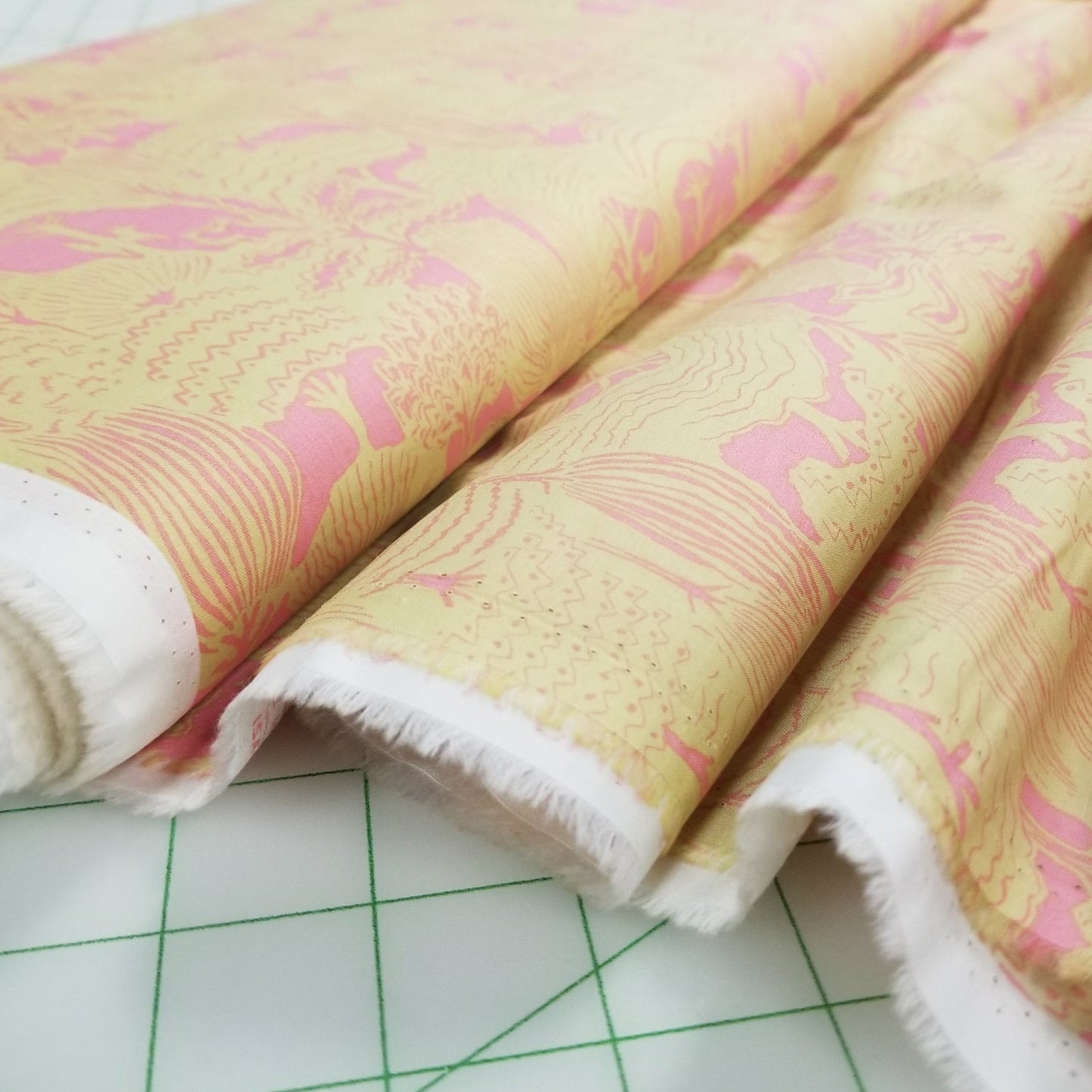 Organic Cotton Lawn GOT Certified Fox Forest Chalk Pink Woven for Birch Fabrics-by the half yard