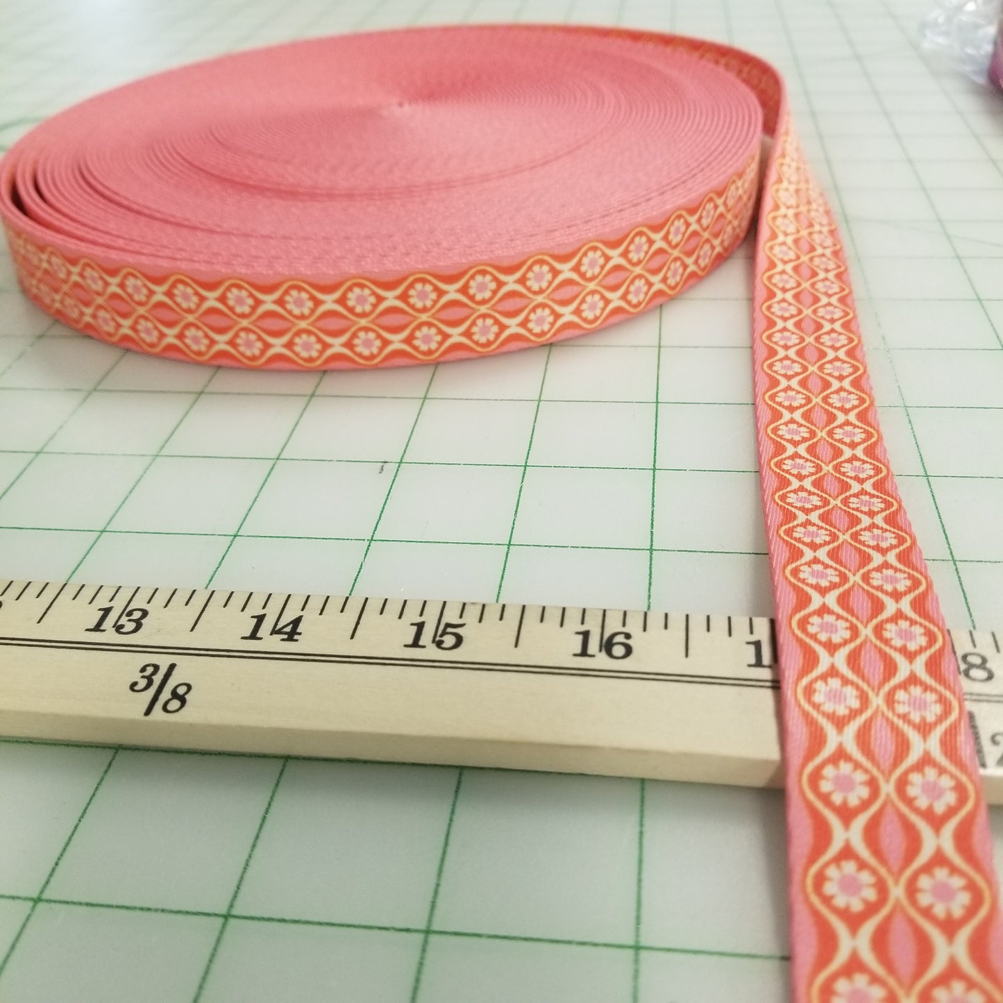 Webbing: Stitch Supply Co " Endpaper" in Balmy by Melody Miller 1 inch  - by the yard