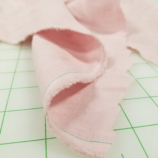 Designer Deadstock 100% Pink Rose Linen Woven Solid- by the yard