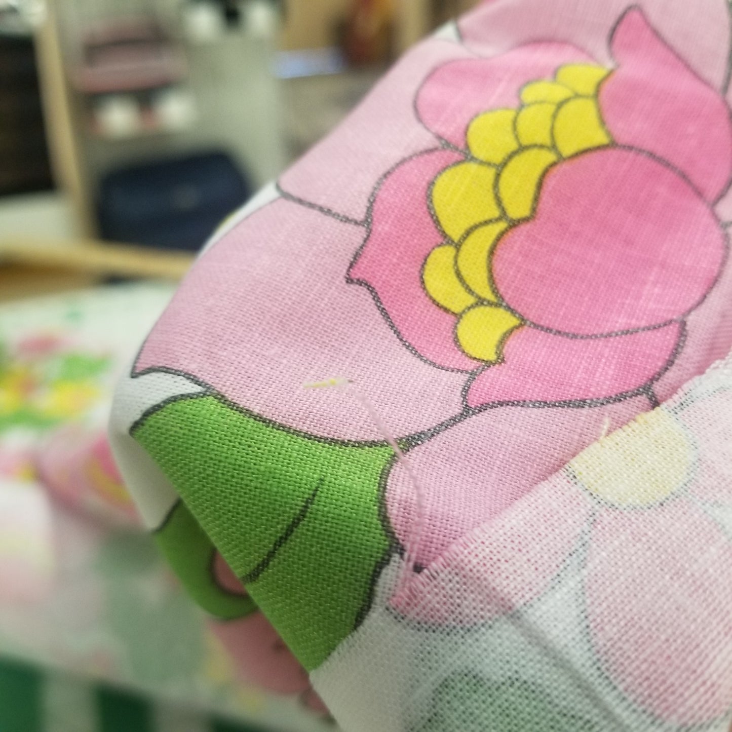 Designer Deadstock Retro Vintage Inspired Floral Soft Laundered Cotton Linen Woven-by the yard