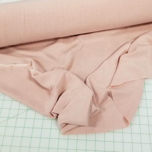 Designer LA Deadstock Cupro Sueded Challis Pink Blush Solid Opaque Woven- by the yard