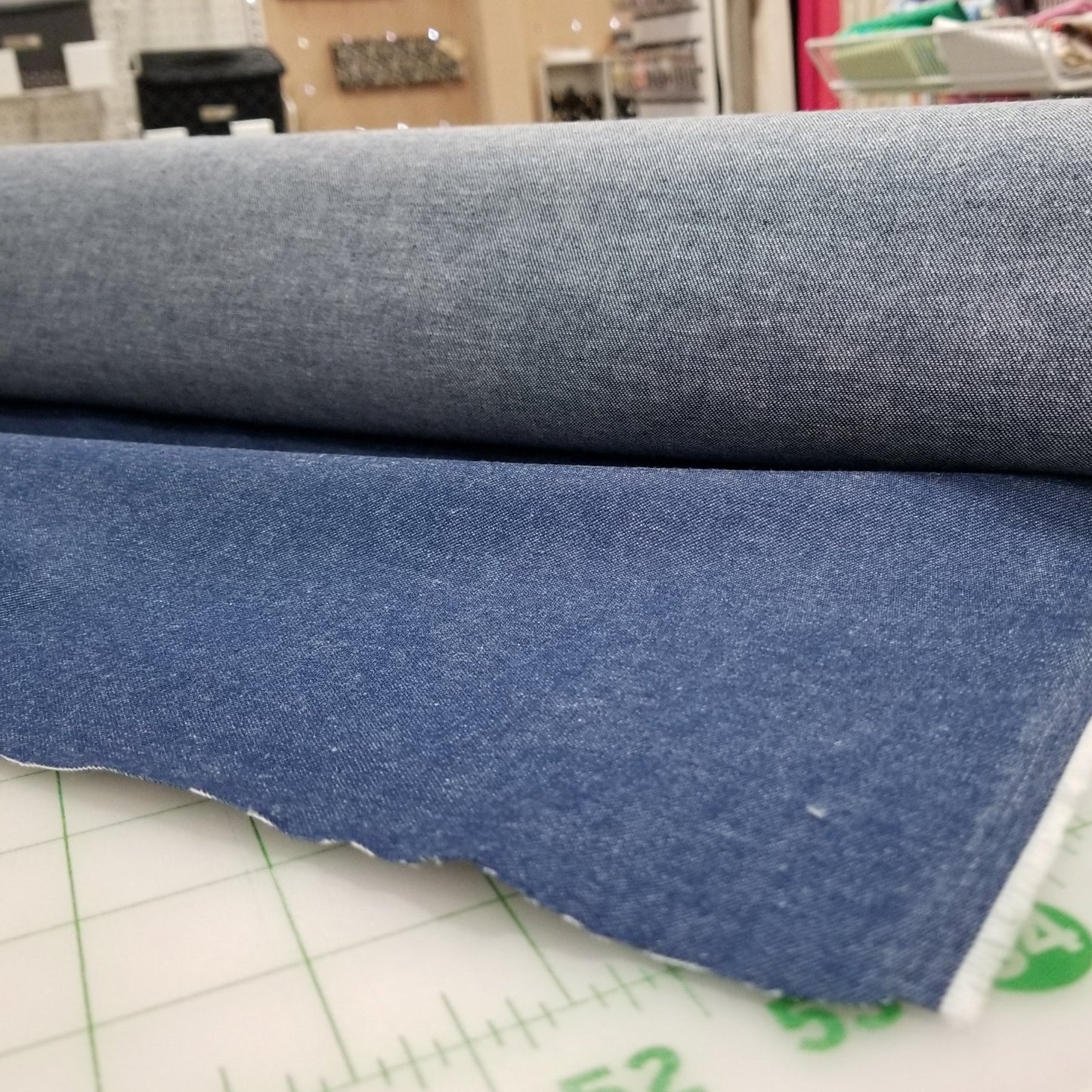 Japan Denim Import: Medium Blue Denim 8oz Laundered Cotton Woven-by the yard