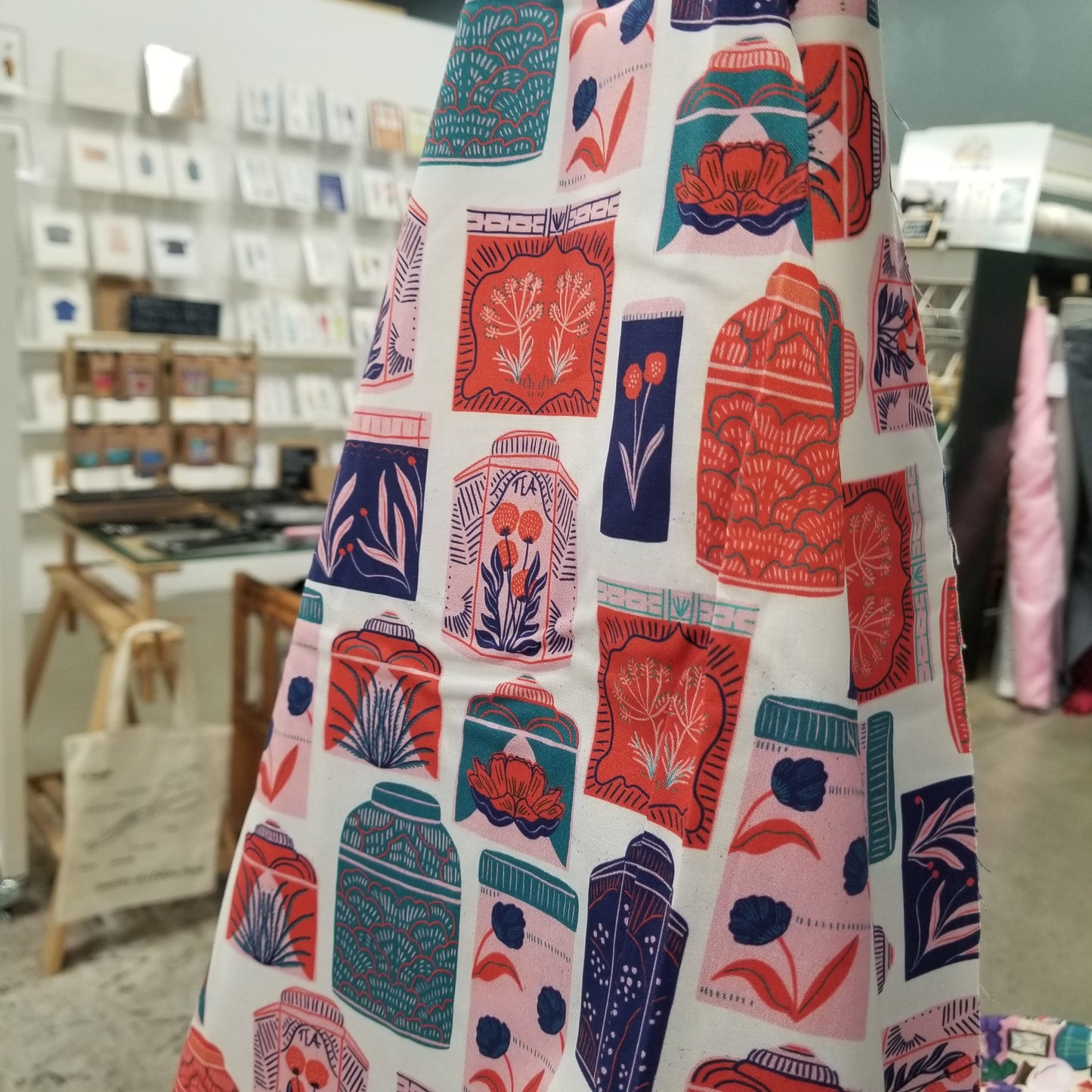 Cloud9 Fabrics: Tea Canisters Apothecary Secret Of the Oracle by  for Cloud9 Tara Reed Organic Cotton Woven- by the half yard