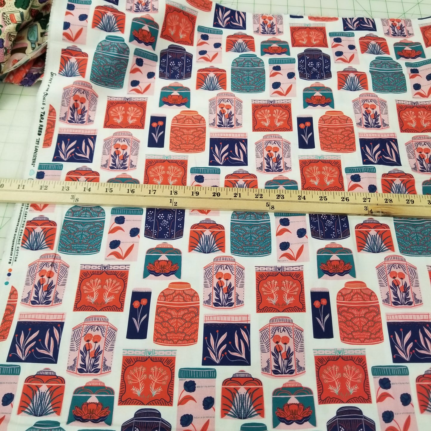 Cloud9 Fabrics: Tea Canisters Apothecary Secret Of the Oracle by  for Cloud9 Tara Reed Organic Cotton Woven- by the half yard