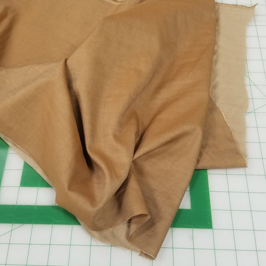 Designer Deadstock European Cotton Two Tone Caramel Brown Iridescent Shirting Woven-by the yard