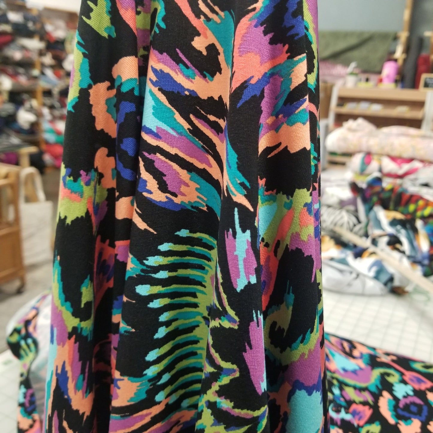 Premium Quality Dakota Rayon Spandex Abstract Kaleidoscope Print  Knit 7.23 oz- by the yard