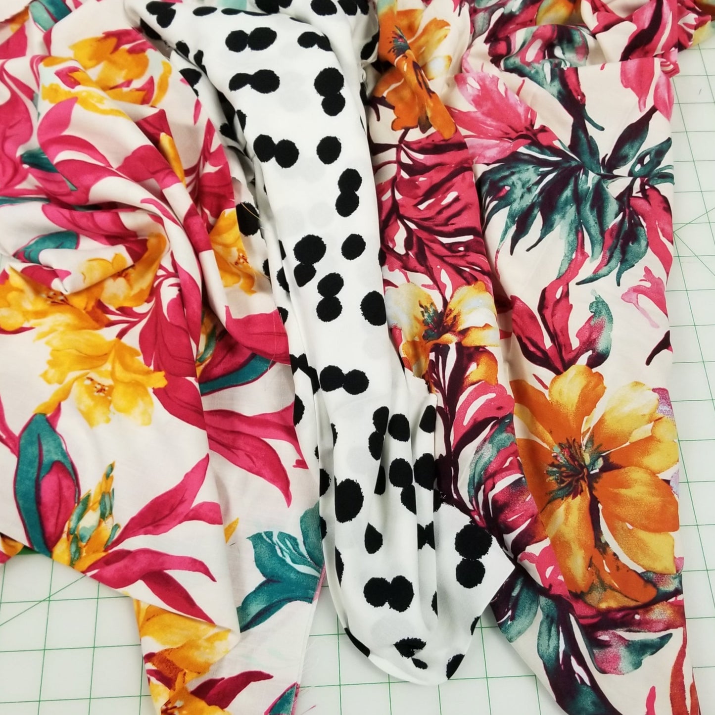 Kahlo Textured Slub Rayon Tropical Fuchsia Resort Wear Print Woven - by the yard