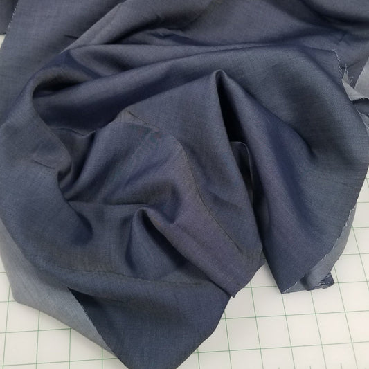 Chambray Shirting Denim 100% Tencel OEKO TEX Dark Blue Woven 4oz - by the yard
