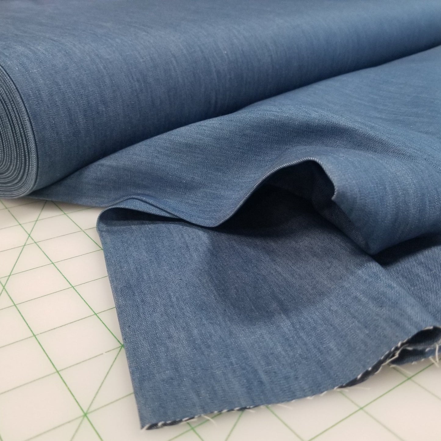 Chambray Shirting Denim 100% Cotton OEKO-TEX Light Blue Indigo 5.5oz Woven - by the yard