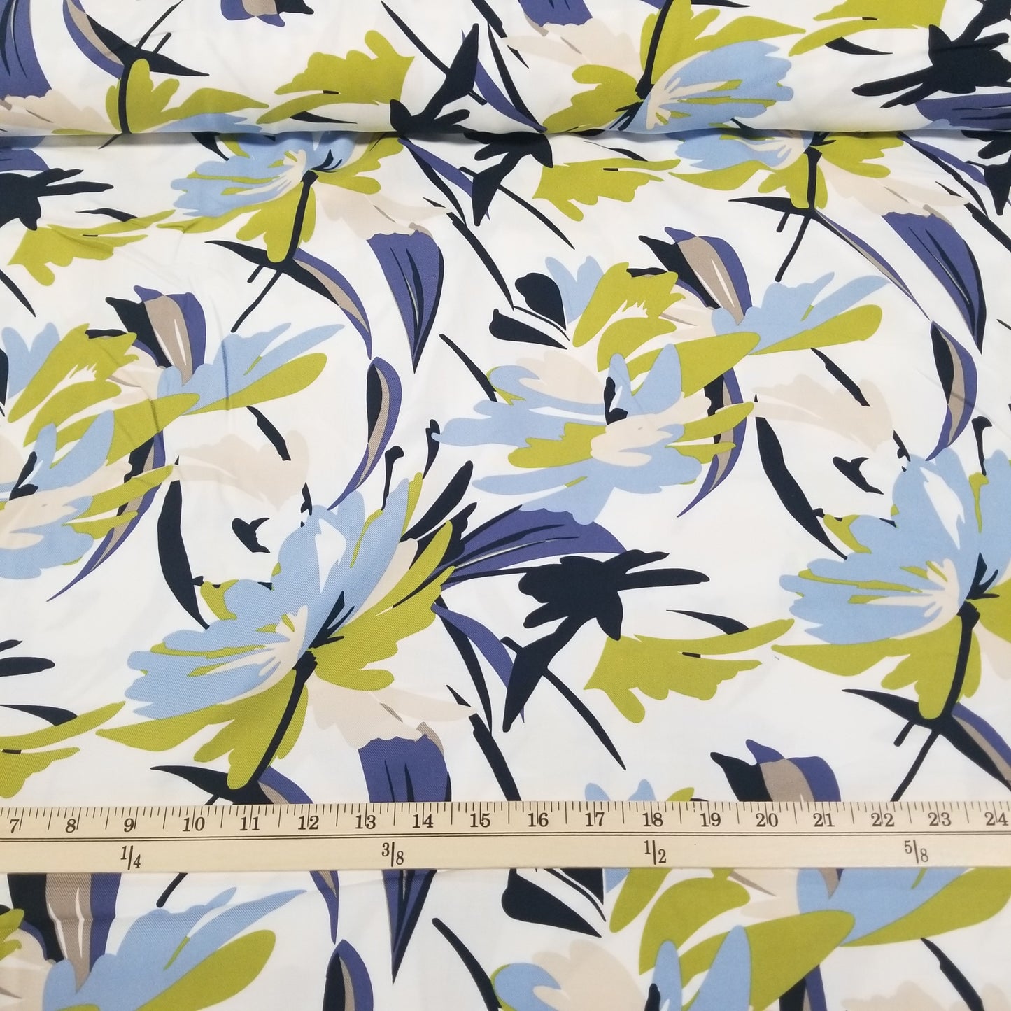 Taylor Rayon Twill Weave Resortwear Ivory Floral Print Woven OEKO -TEX 135 GSM - by the yard