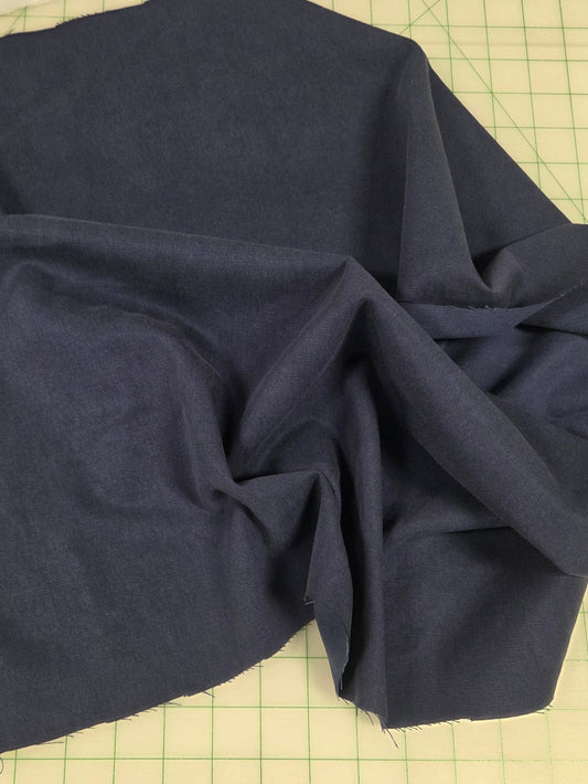 Tencel Cotton Indigo Opaque 8.25 oz Solid Woven Twill-by the yard