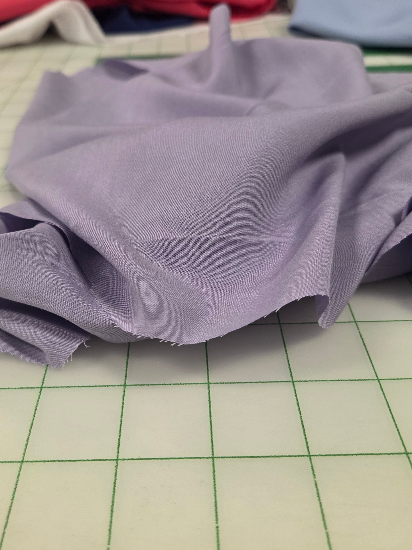 Rayon Shirting Poplin Solid Lavender Woven 3.39oz- by the yard
