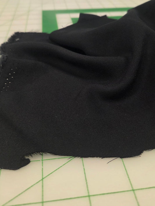 Rayon Shirting Poplin Solid Black Woven 3.39oz- by the yard