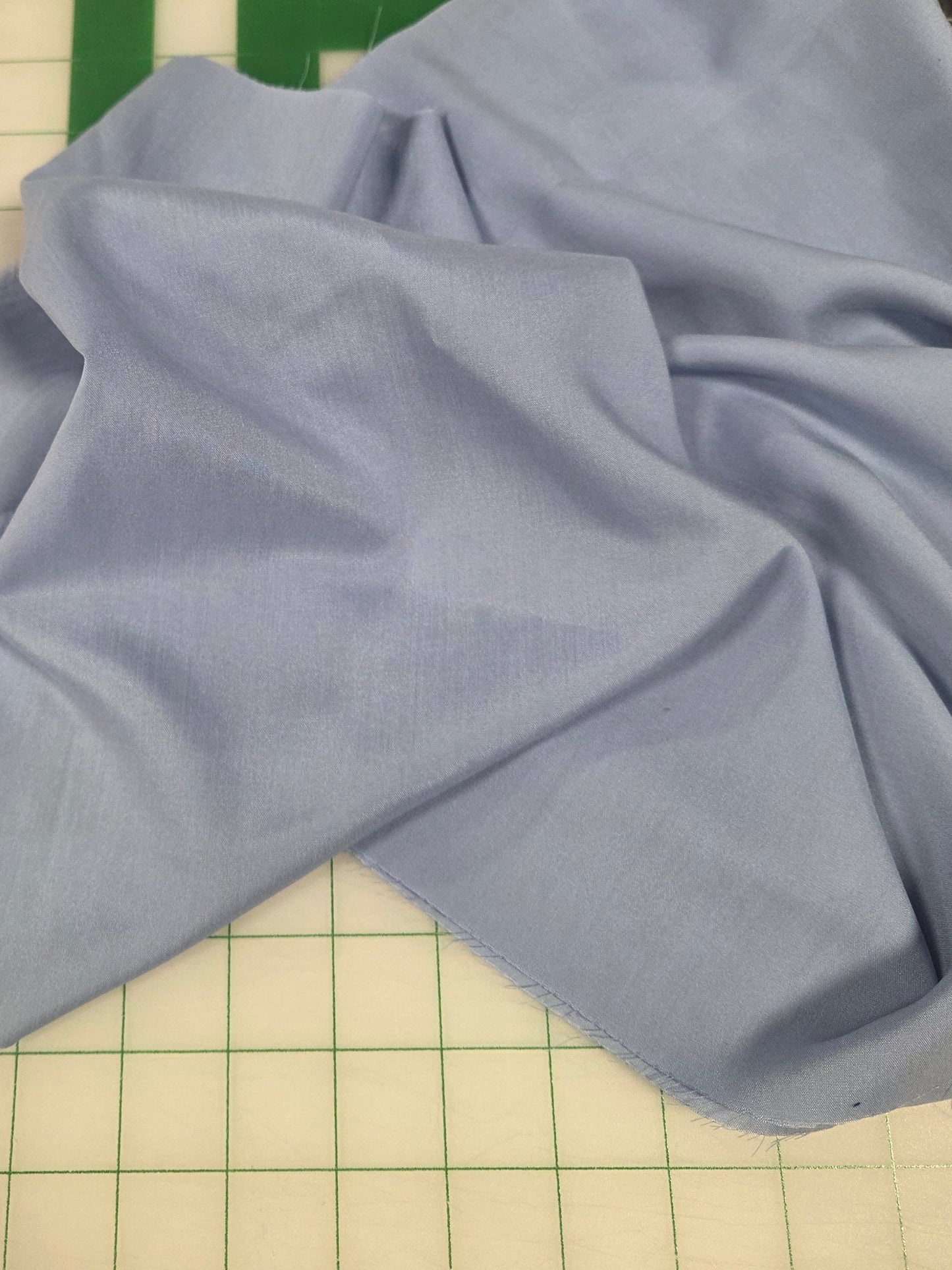 Rayon Shirting Poplin Solid Periwinkle Blue Woven 3.39oz- by the yard