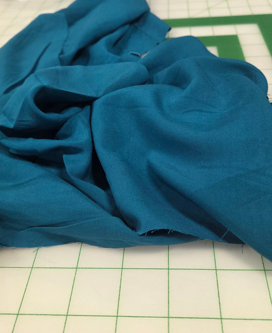 Rayon Shirting Poplin Solid Peacock Woven 3.39oz- by the yard