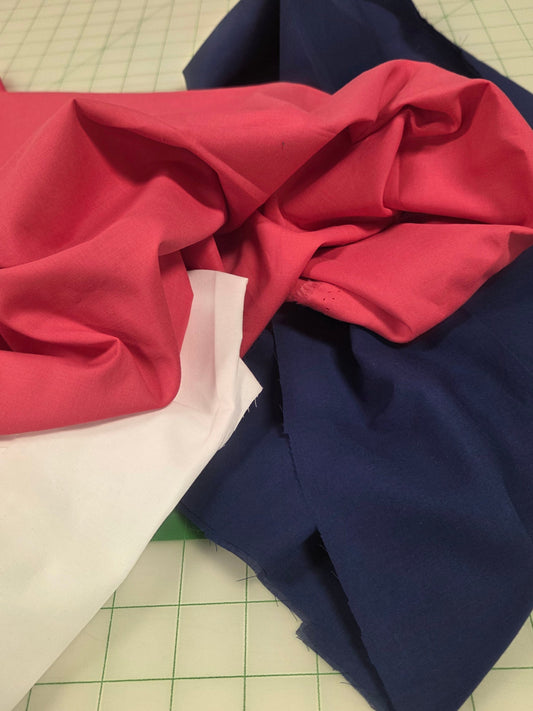 End of Bolt: 3 yards of Cotton Voile Solid Fuchsia 2oz OEKO TEX Woven-remnant