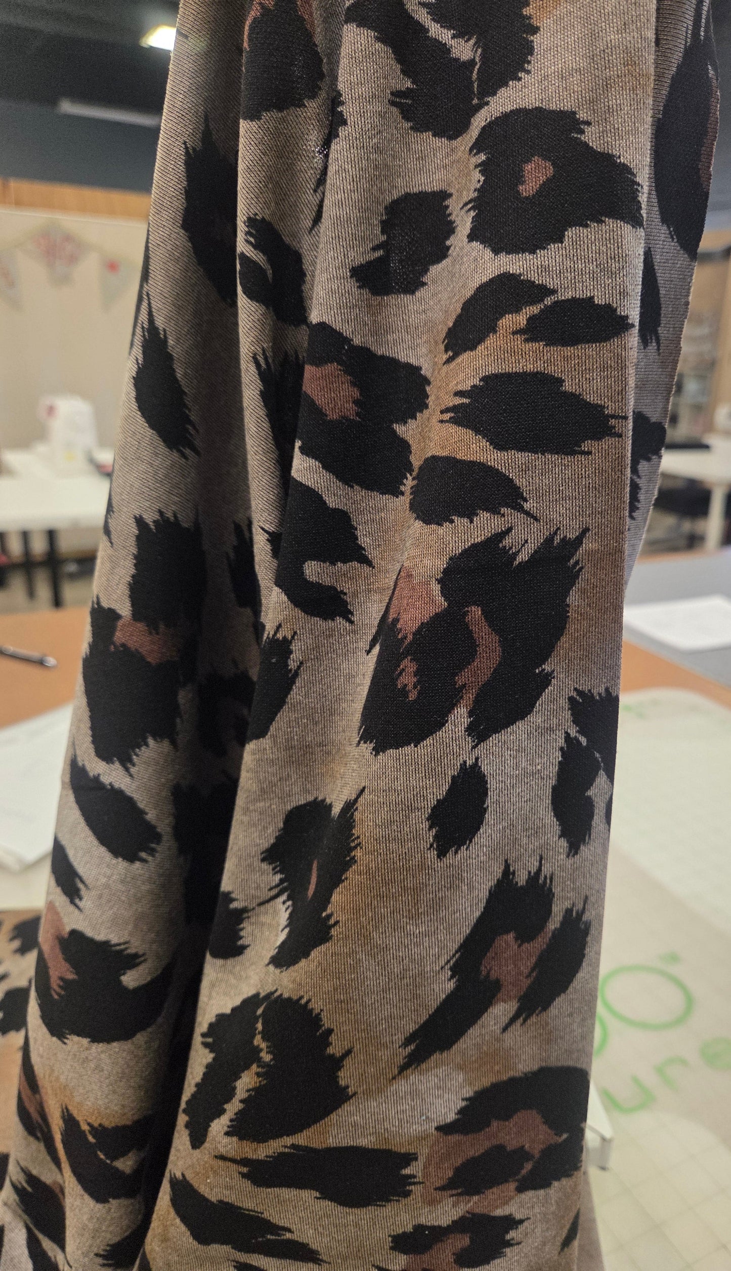 Soft Stretch Double Knit Brown and Black Animal Print 240 GSM -By the yard