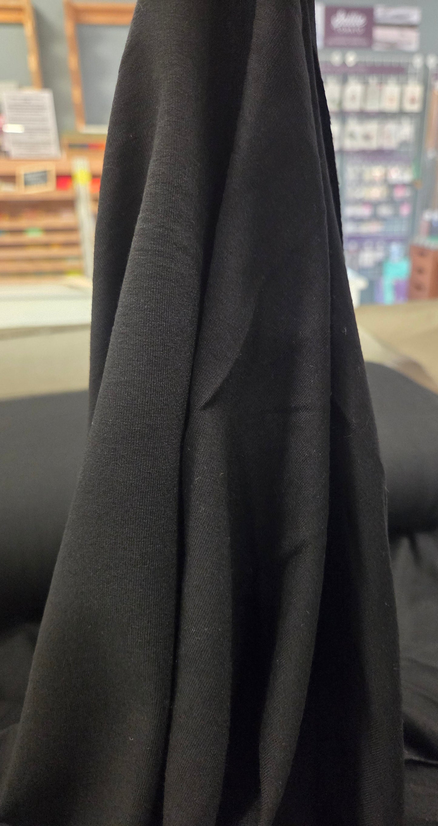 Premium Softique Oeko Tex Certified Rayon Spandex Opaque Solid Black Knit 5oz- By the yard