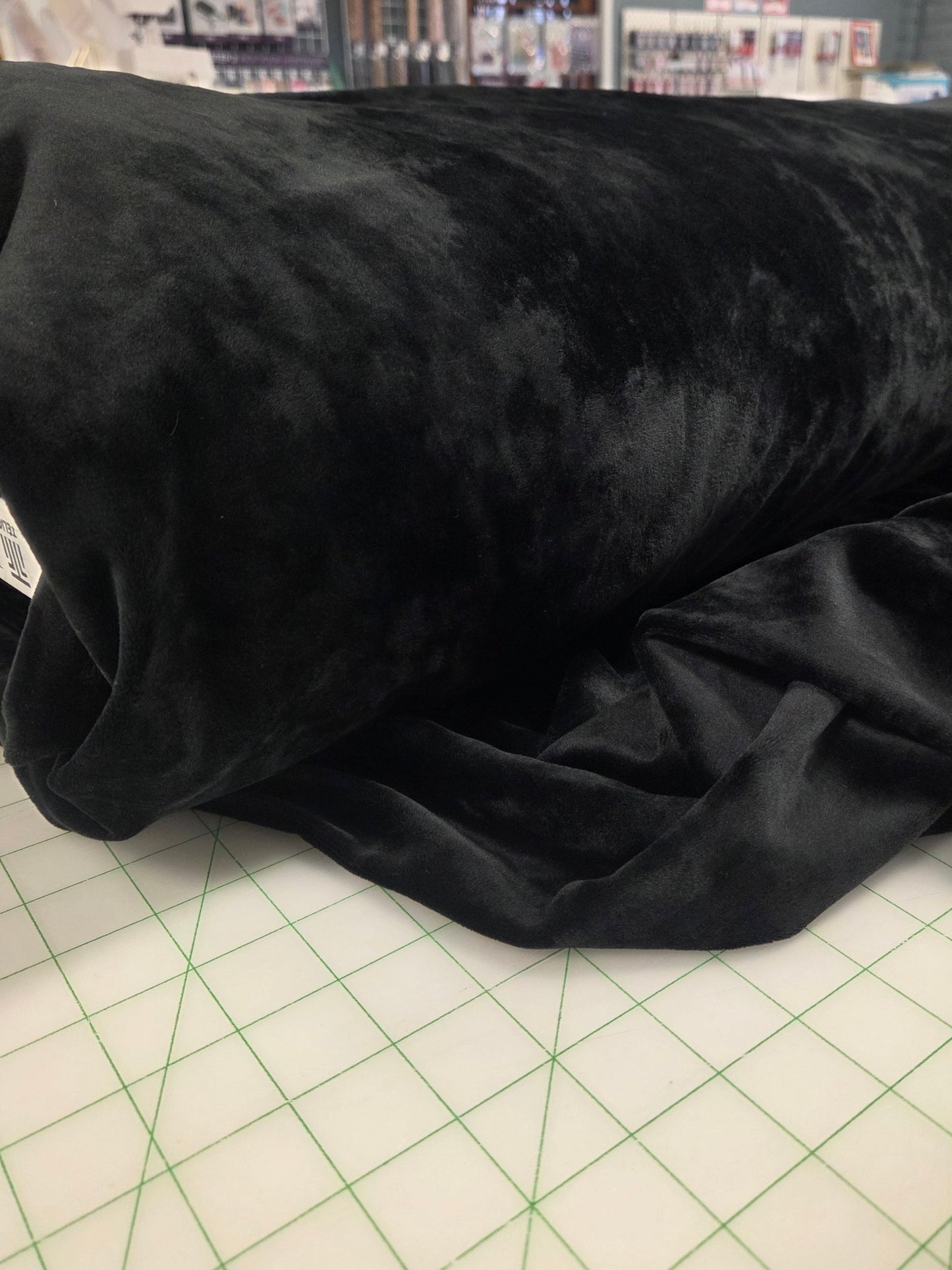 Premium Plush Velour Deluxe Licorice Black 7.7oz Cozy Knit- by the yard