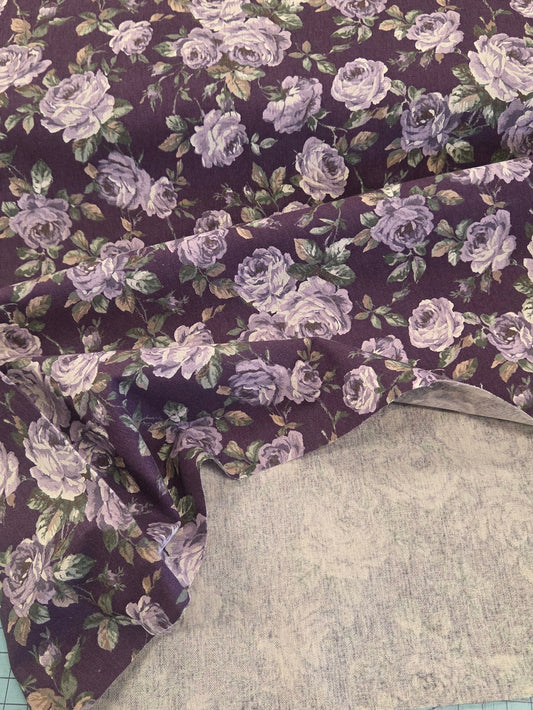 Floral fabric on a cutting mat. Cottage core fabric. Japan Cosmo Textiles. Canvas