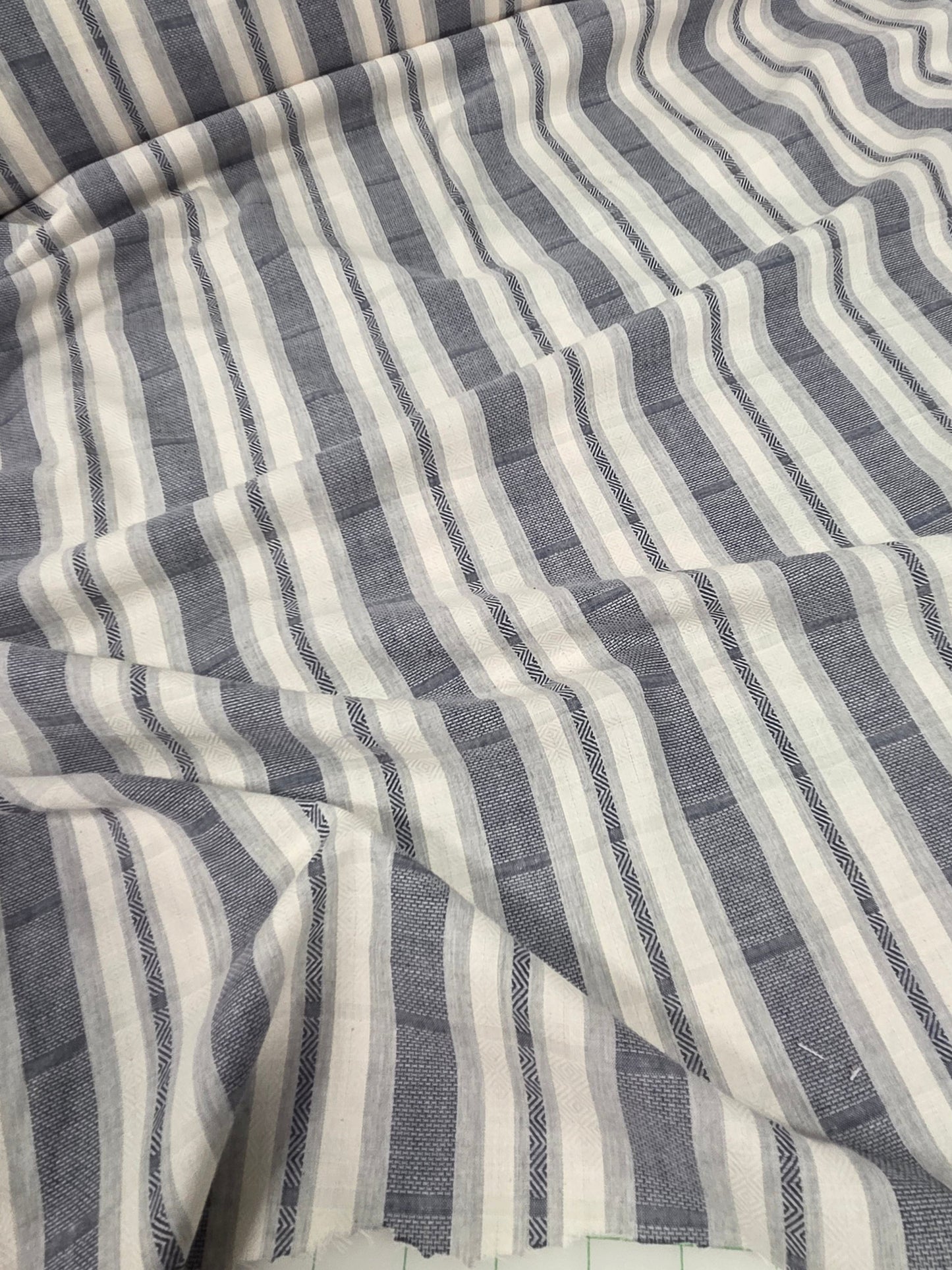 LA Designer Deadstock Yarn Dyed Shirting Cotton Stripe Woven- by the yard