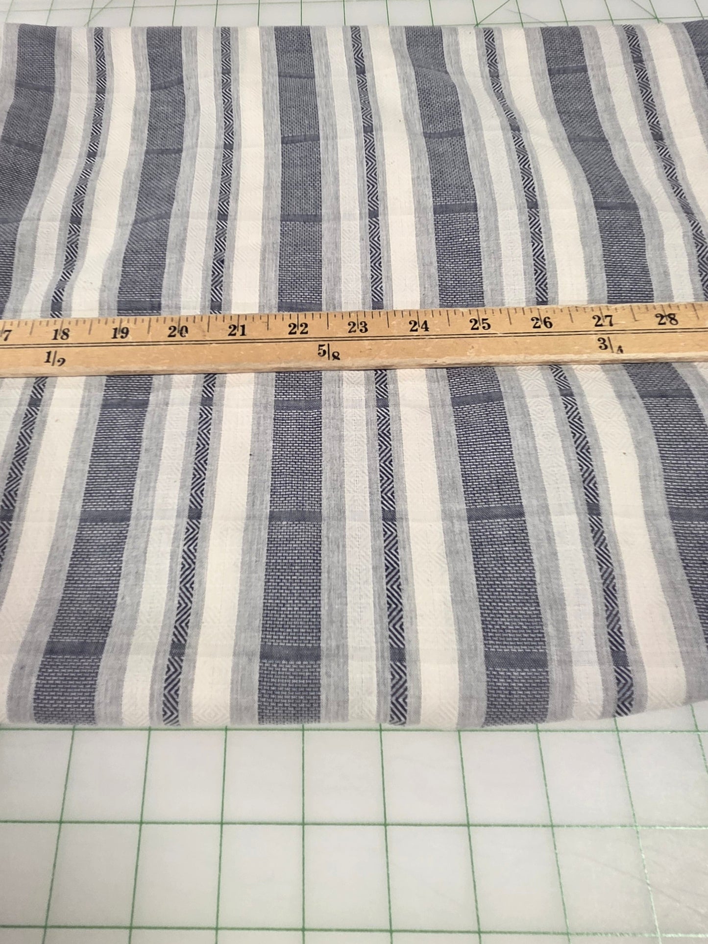 LA Designer Deadstock Yarn Dyed Shirting Cotton Stripe Woven- by the yard