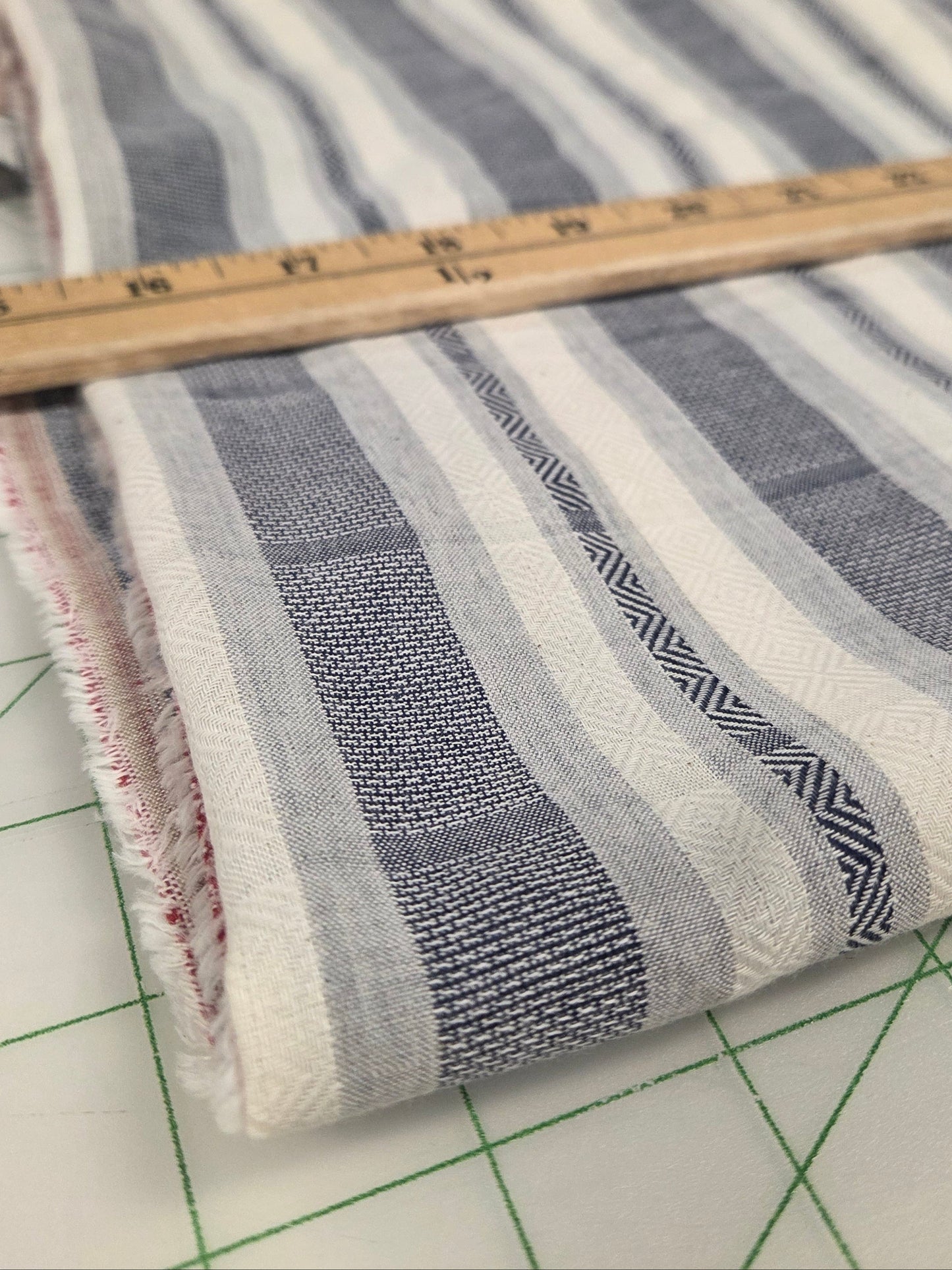 LA Designer Deadstock Yarn Dyed Shirting Cotton Stripe Woven- by the yard