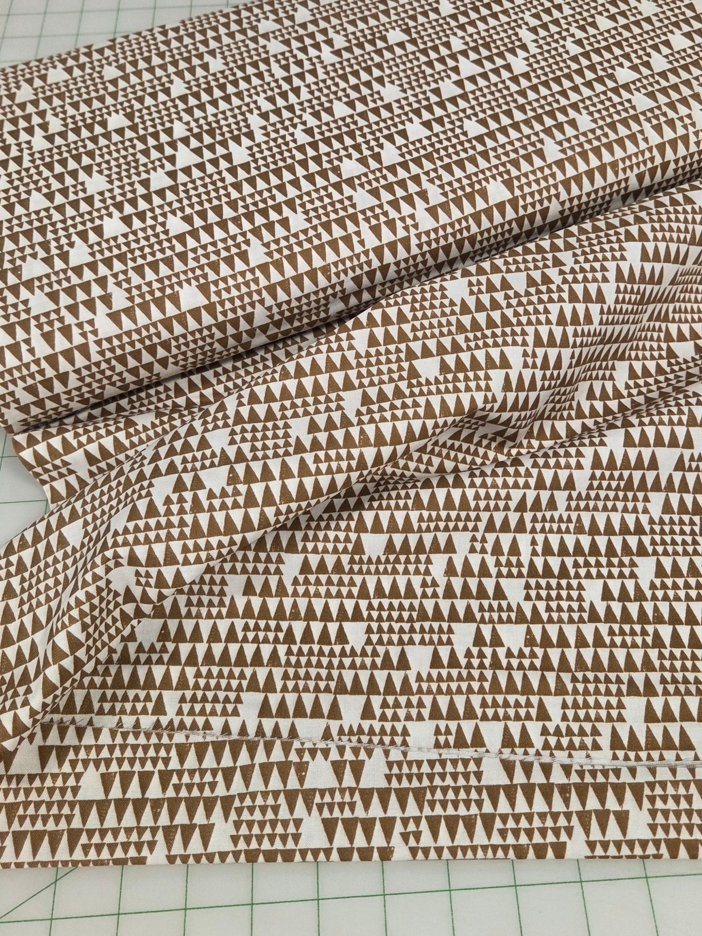 Organic Quilting Cotton Fabric: Upward Brown and Ivory Imprint Abstract Woven by Cloud9- by the half yard