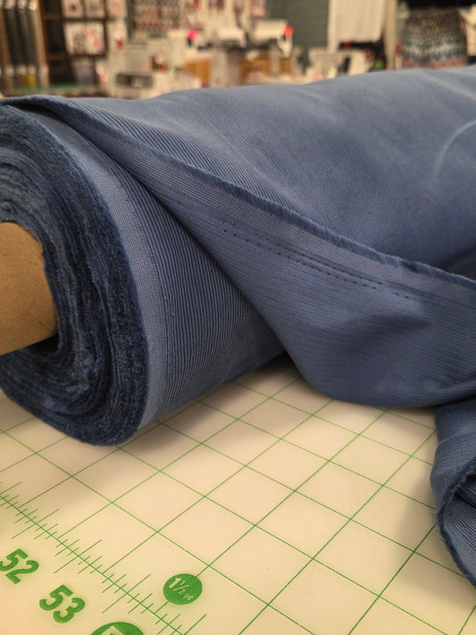 Corduroy Denim Indigo 16 Wale Cotton Woven-Sold by the yard